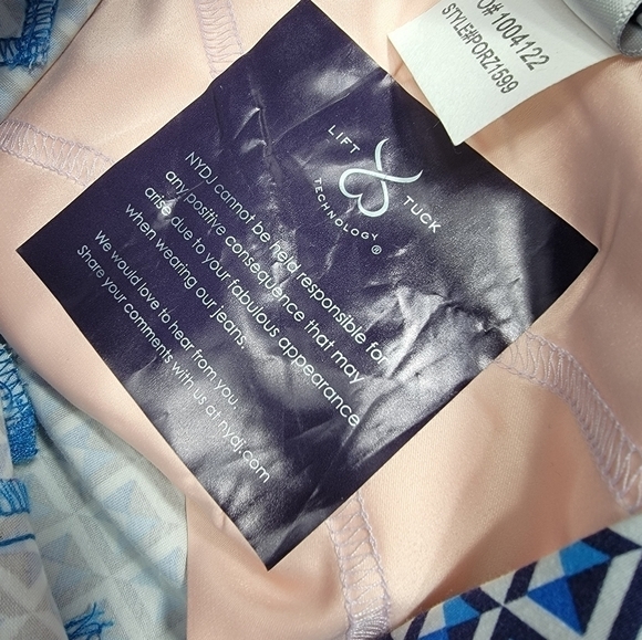 NEW NYDJ Not Your Daughters Jeans 2P Blue Apex Tiles Stretch Crop Pant Women NWT - Picture 7 of 12